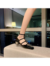 Women's Grape Mom Niche Metal Buckle Patent Heels